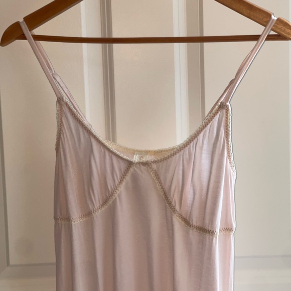 Anthropologie Eloise Light Pink Cream Lace Cotton Slip Dress Coquette Nightie Sm - Picture 3 of 6